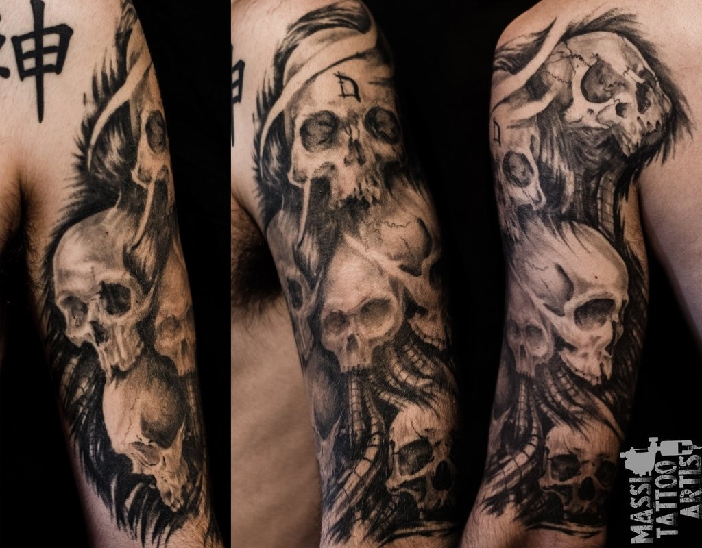 10 Unique Sleeve Tattoos Ideas For Guys skulls tattoo sleevemasshi128 deviantart on deviantart 1 2022