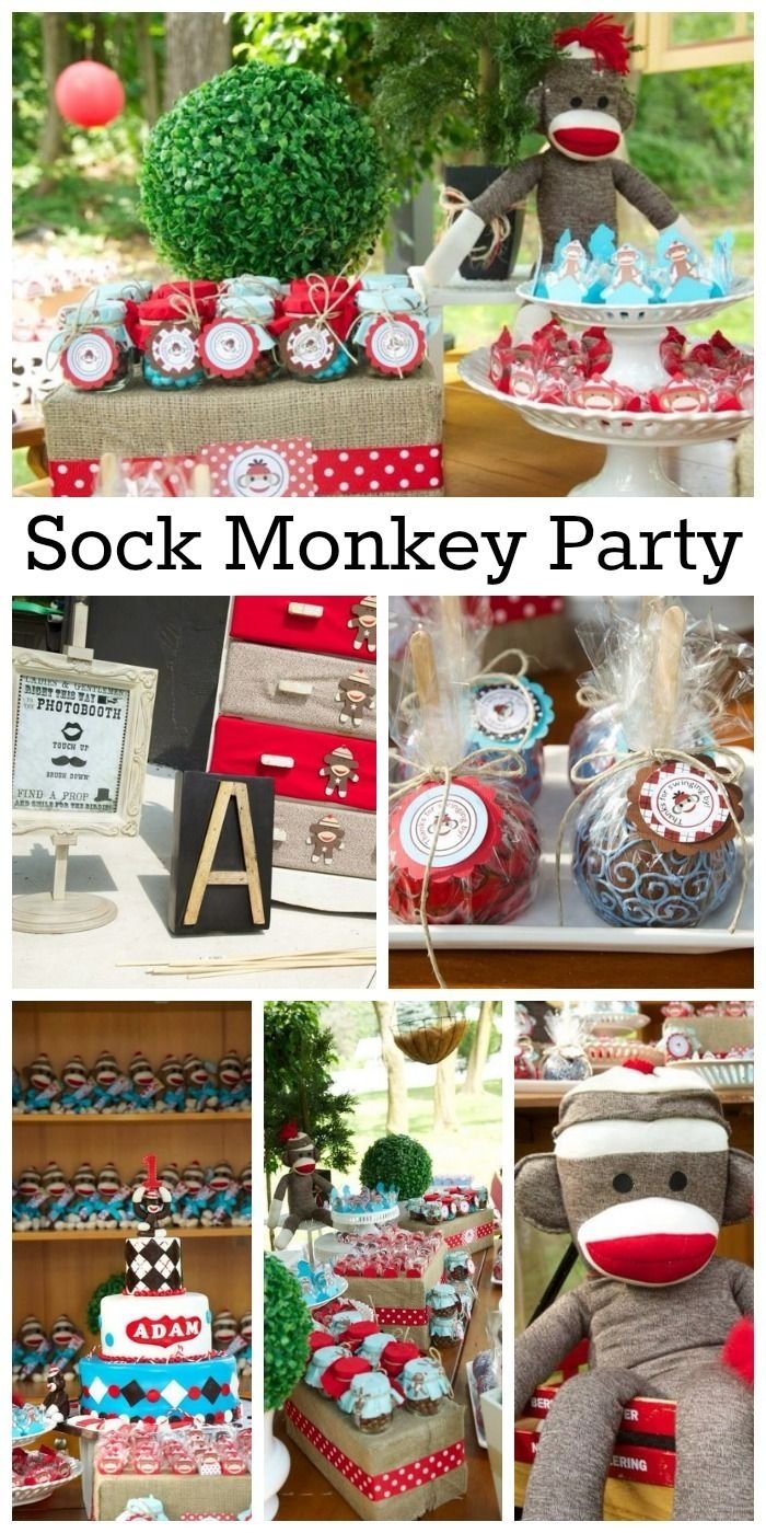 10 Stunning Sock Monkey Birthday Party Ideas sock monkey birthday as 1st birthday party boy birthday 2022