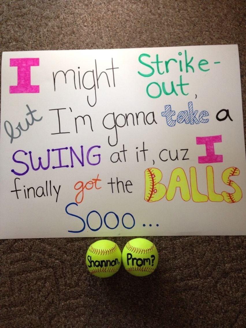 10 Unique Cute Prom Ideas To Ask A Girl softball promposal prom ask ideas pinterest promposal prom 2022