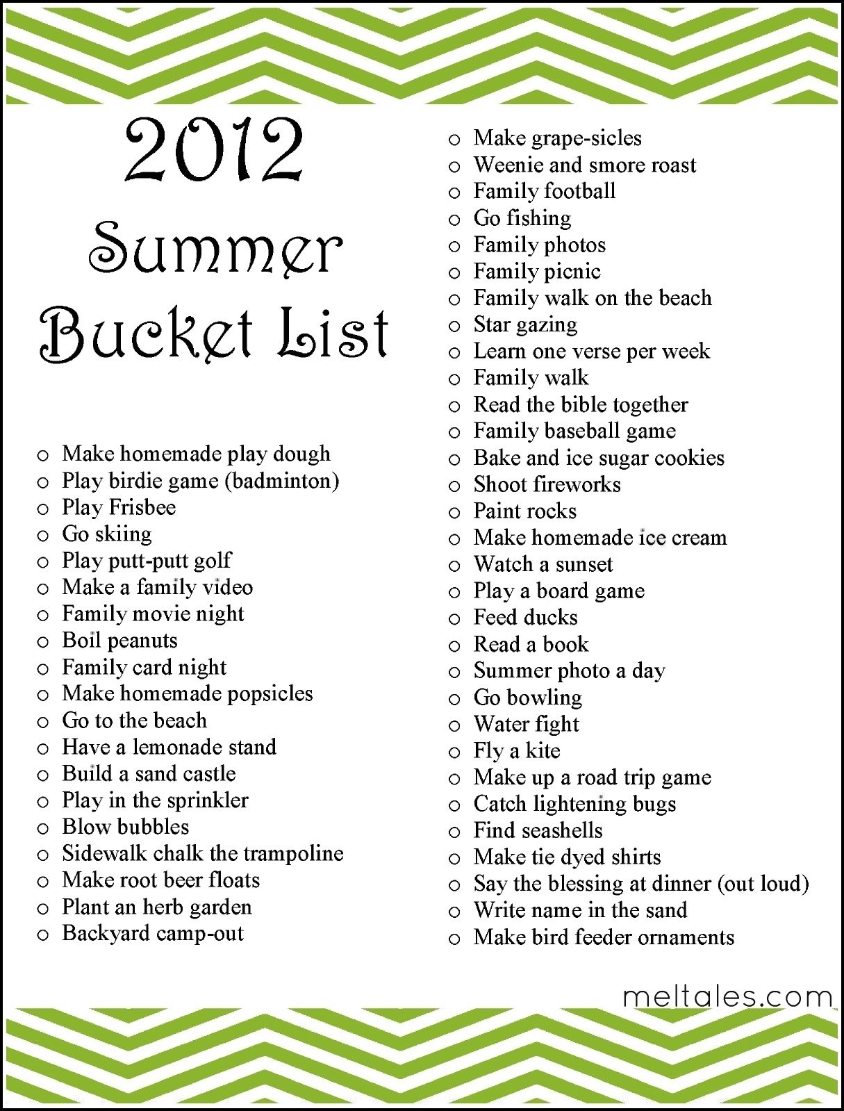 10 Unique Bucket List Ideas For Teenage Girls summer bucket list for kids color copy and laminating it to 2 2022