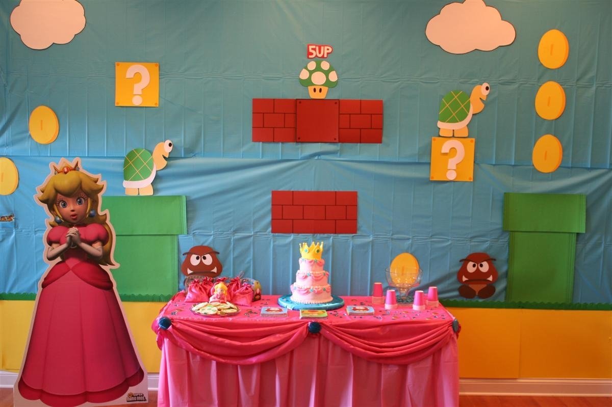 10 Great Mario Bros Birthday Party Ideas super mario birthday party featuring princess peach chica and jo 2 2022