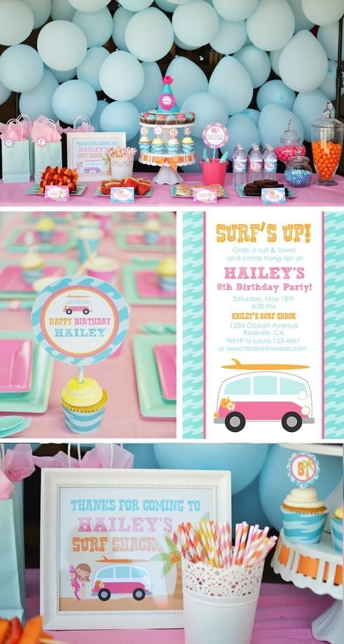 10 Trendy Ideas For Girls Birthday Parties surfer girl birthday party eighth supplies surfing supplies cake 1 2022