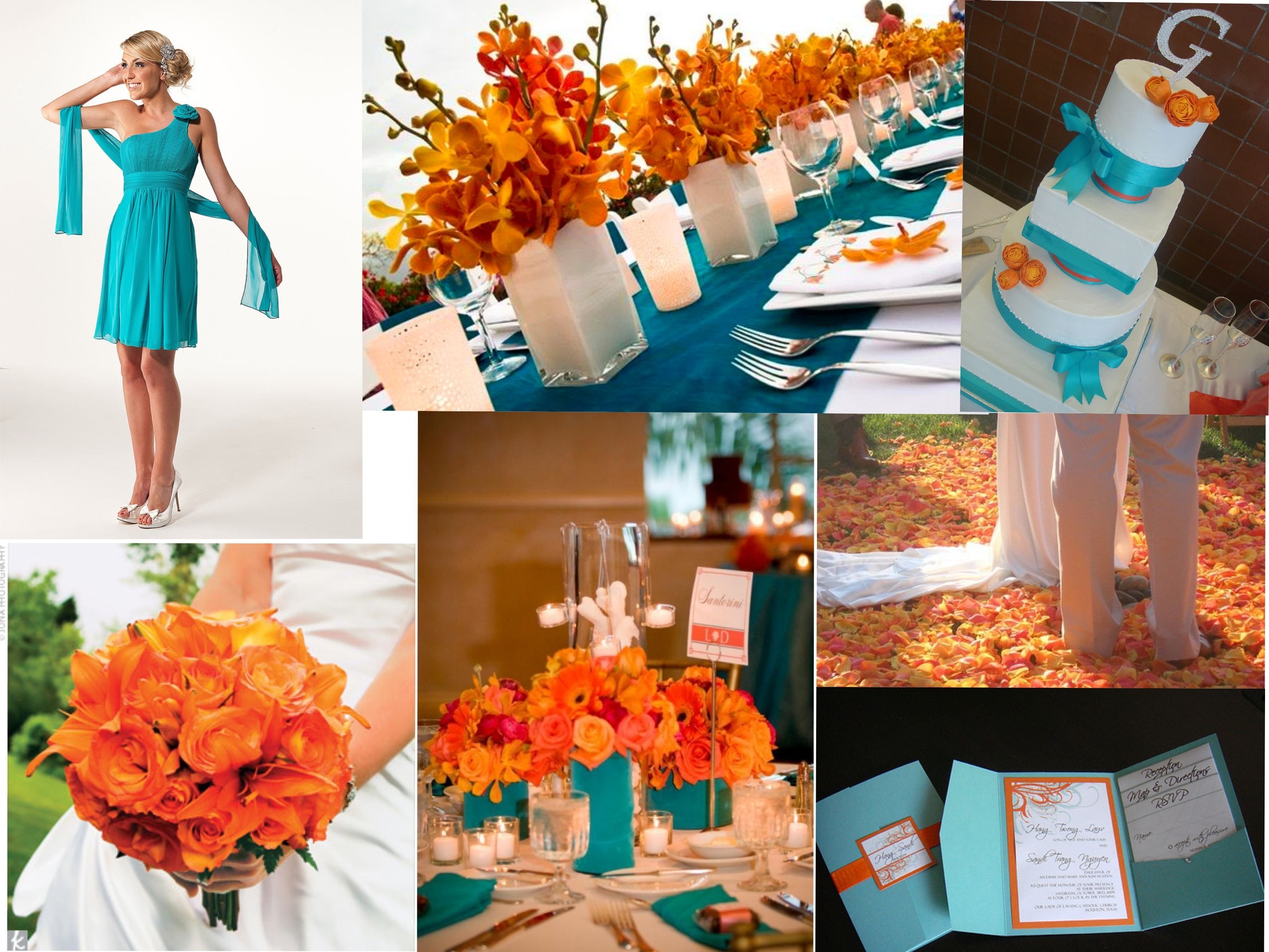 10 Elegant Orange And Blue Wedding Ideas tangerine and turquoise wedding love this wedding 1 2023