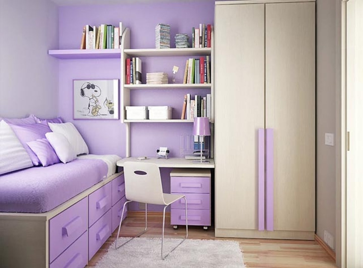 10 Most Recommended Small Bedroom Ideas For Teenage Girls teenage girl bedroom ideas for small rooms unique design purple 2023
