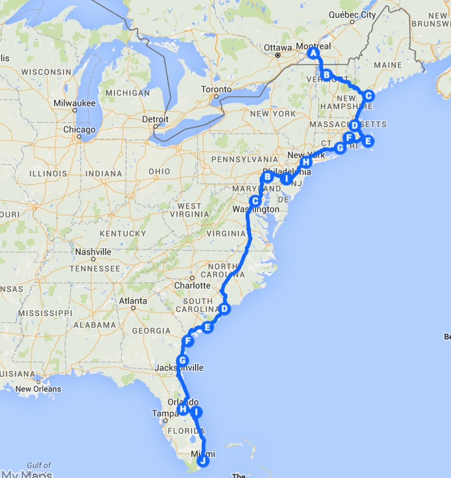 us east coast travel itinerary