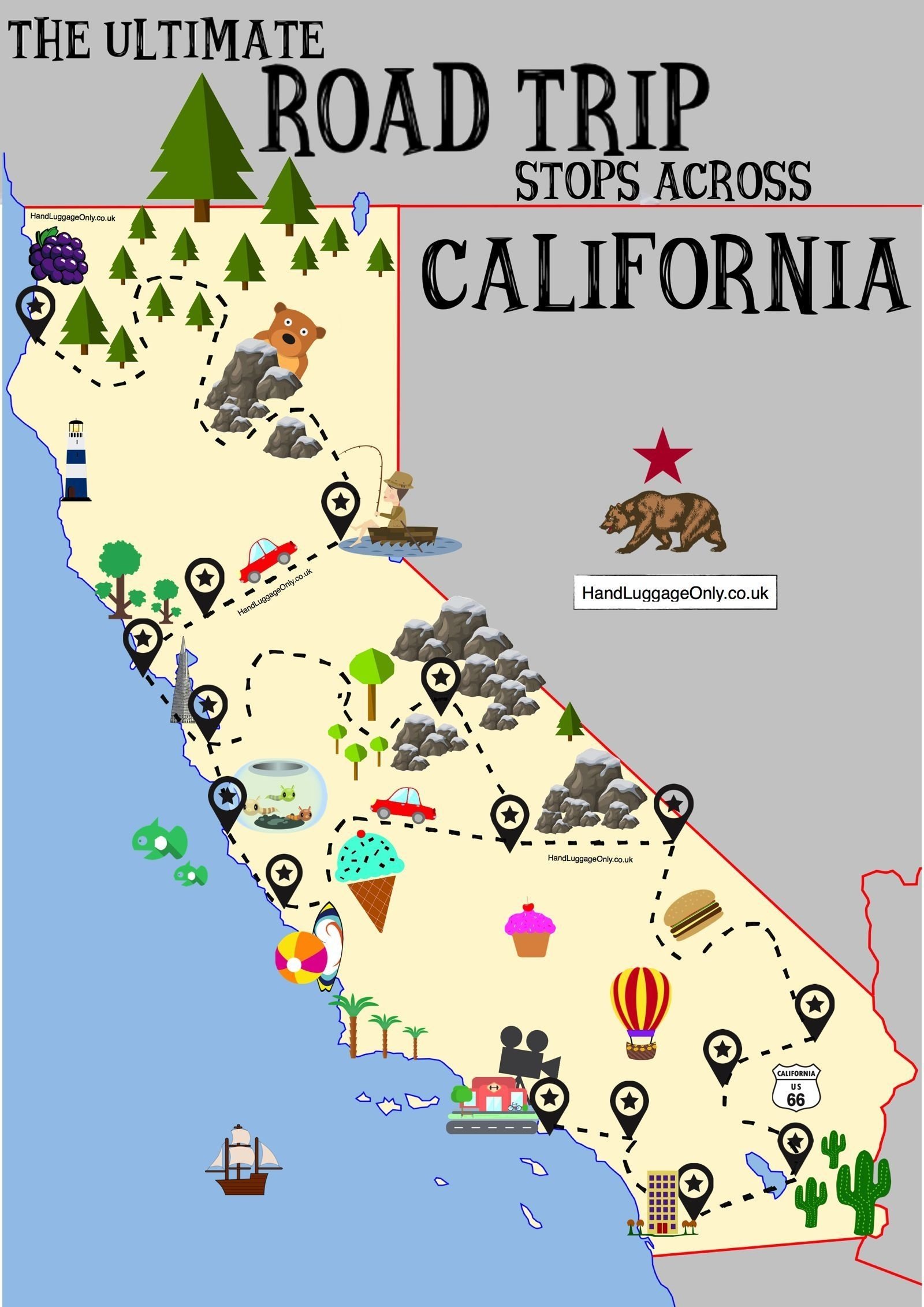 10 Unique Cross Country Road Trip Ideas the ultimate road trip map of places to see in california road 1 2022