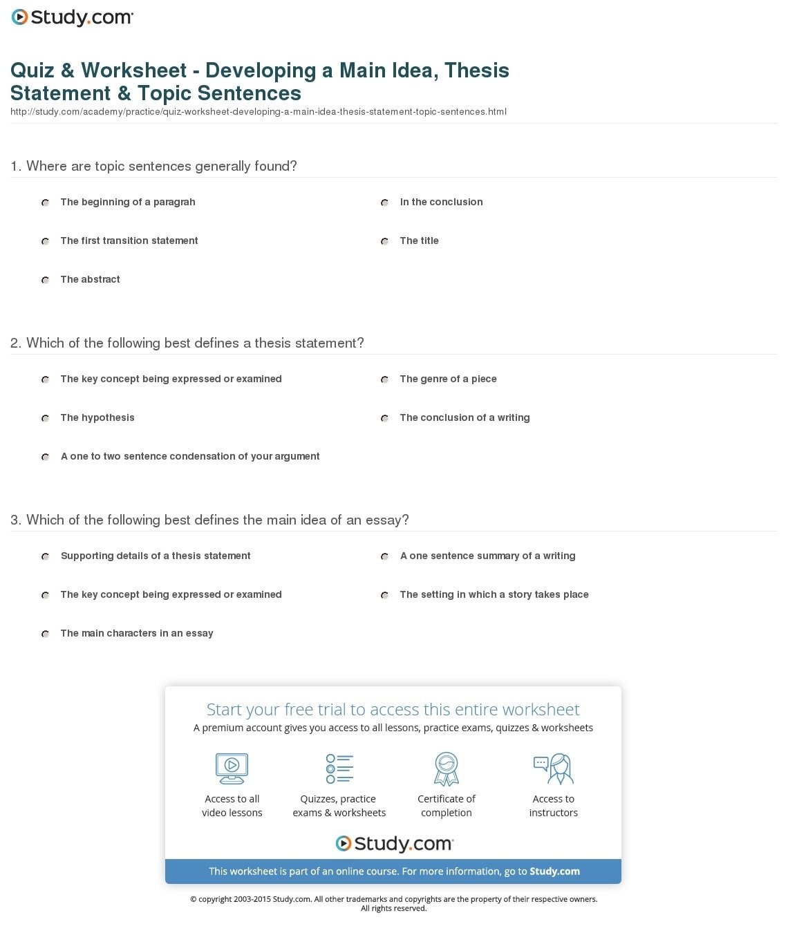 10 Great Main Idea Worksheets Middle School 2023