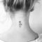 tiny rose tattoo on the back of the neck. | illustrative tattoos