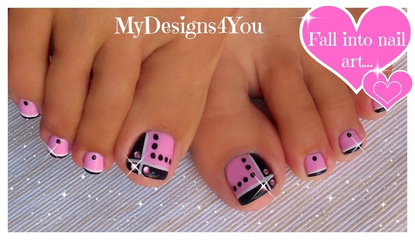 10 Attractive Nail Design Ideas For Toes toenail art design pink and black toes e299a5 diseno de unas de pies 2022