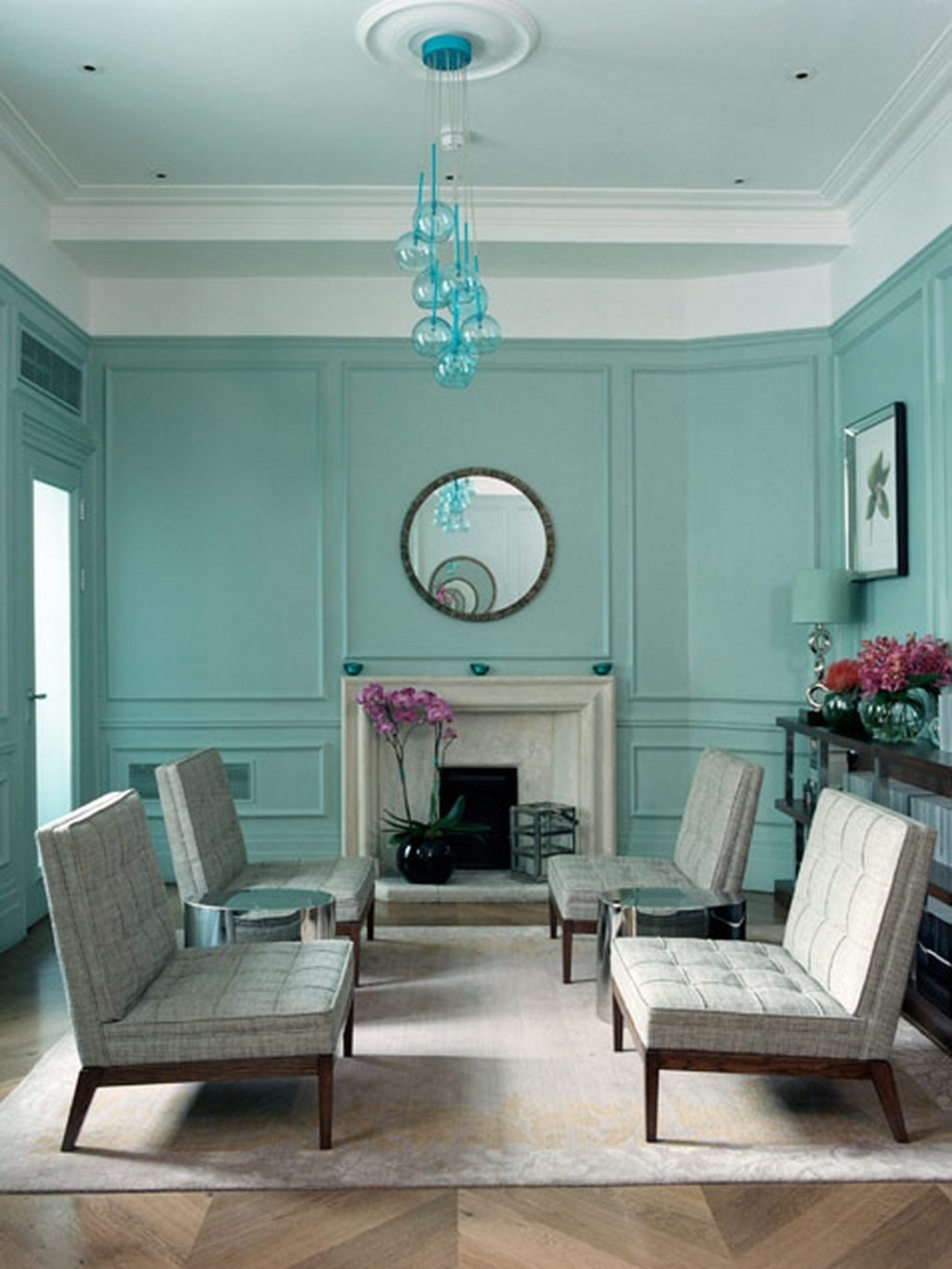 10 Elegant Blue And Green Living Room Ideas traditional blue green living room in midcentury style dweef 2022