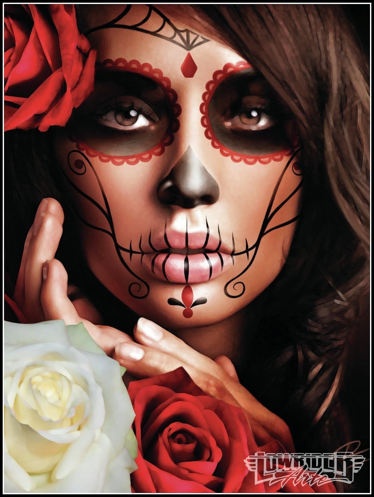 10 Most Recommended Day Of Dead Face Painting Ideas vintage odds and ends daniel esparza day of the dead artwork 2024