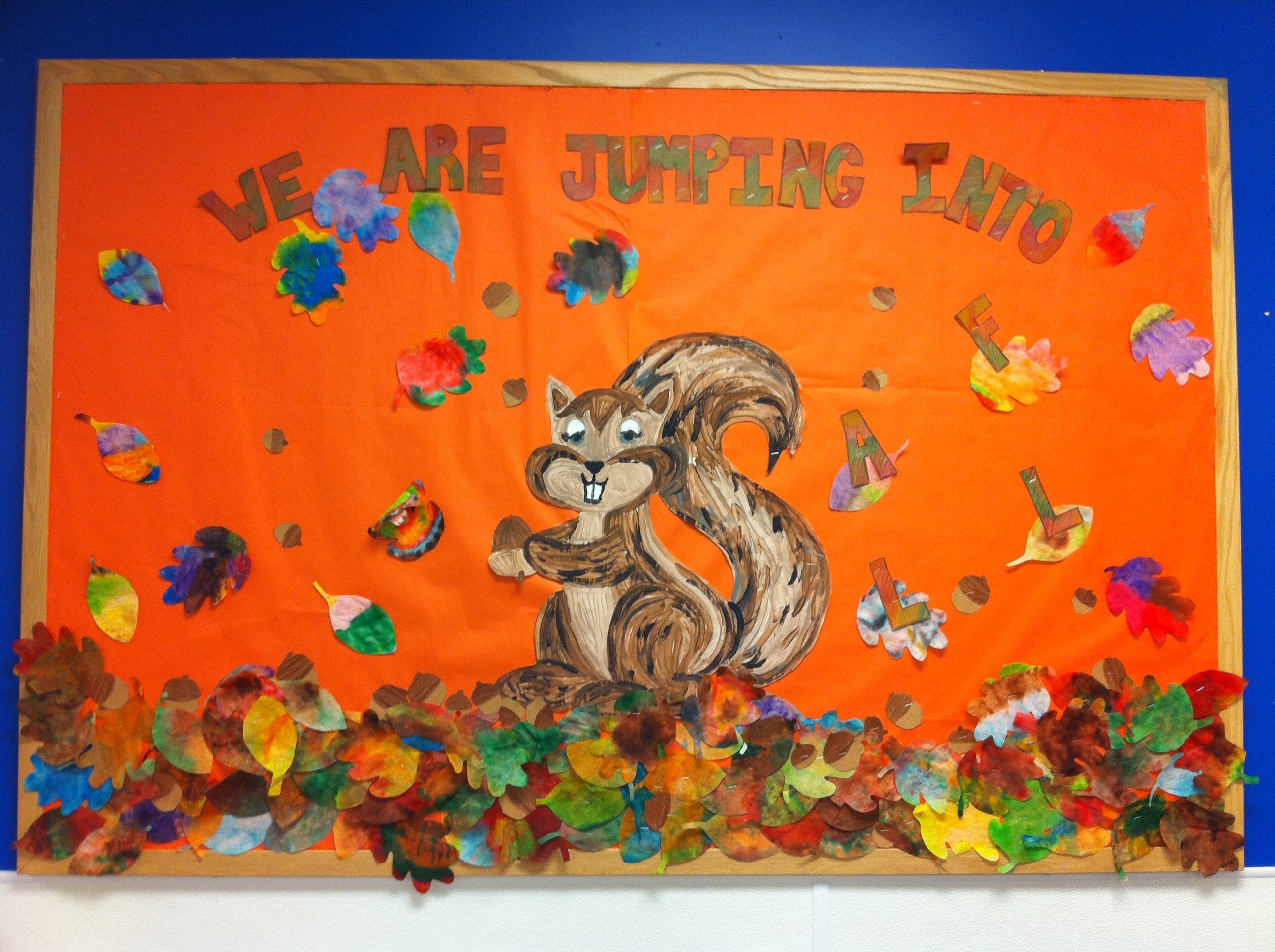 10 Unique Fall Bulletin Board Ideas Preschool we are jumping into fall watercolor fall leaves craft bulletin 2024