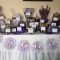 wedding reception purple desert bar | wedding reception candy buffet