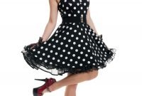 women's black polka dot pin up costume
