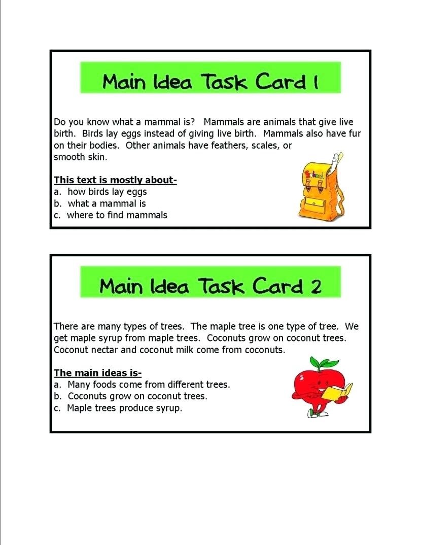Main Idea Multiple Choice Worksheets High School