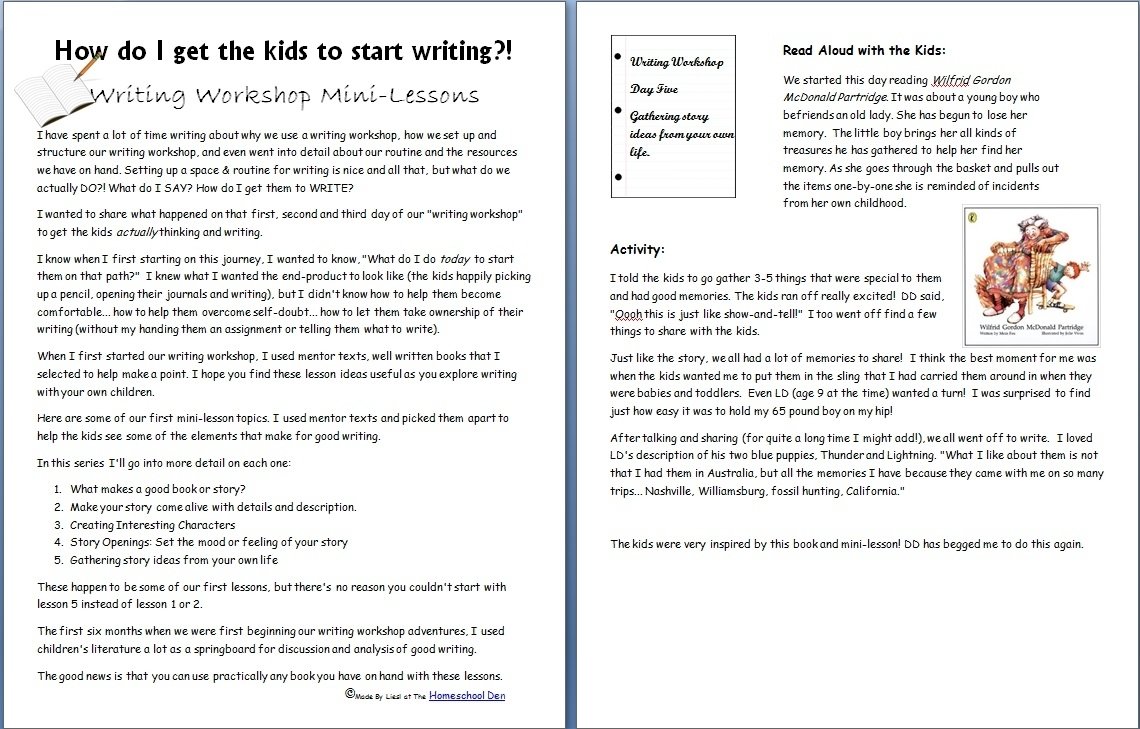 10 Attractive Good Story Ideas To Write About writing workshop mini lessons day 5 exploring memories 2022