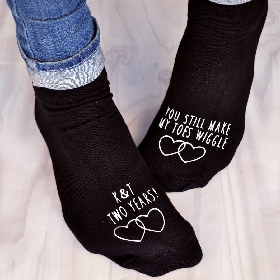 10 Best Second Wedding Anniversary Gift Ideas For Him you make my toes wiggle anniversary sockssolesmith 3 2022
